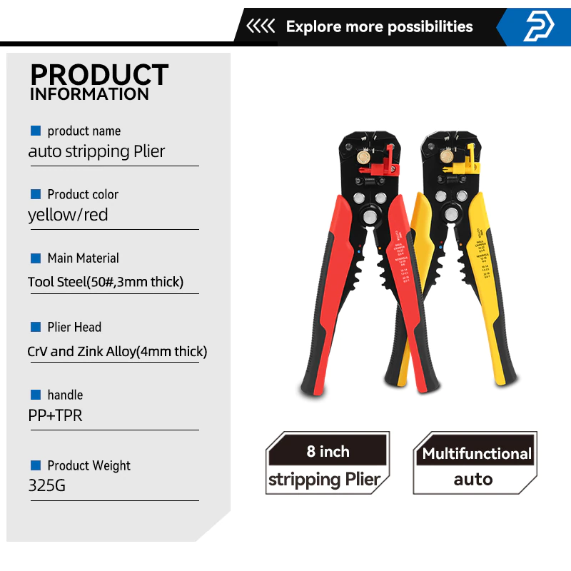 Thumbnail: Crimper Cable Cutter Adjustable Automatic Wire Stripper Multifunctional 