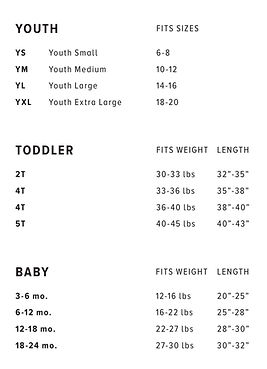 toddler sizes