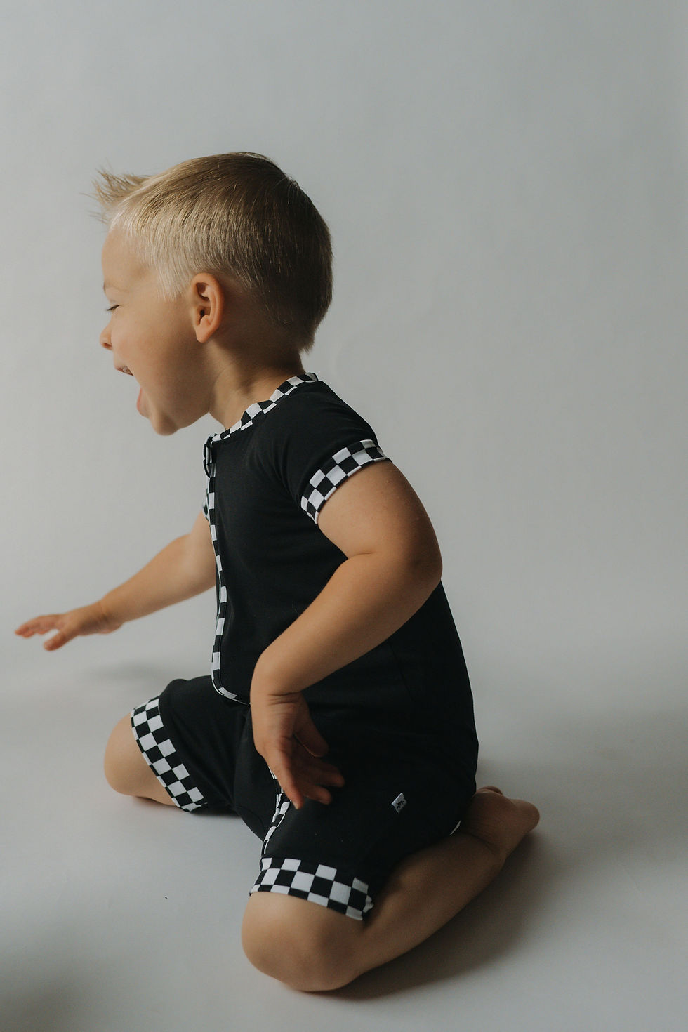 Thumbnail: Racing Checkers Shortie Romper