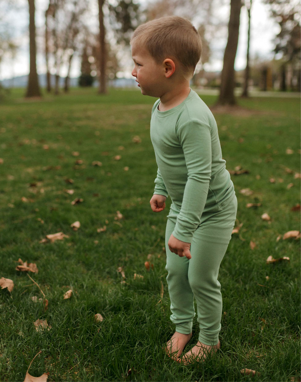 Thumbnail: Seafoam Ribbed Two-Piece Set