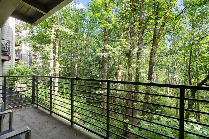 private balcony with secluded forest view