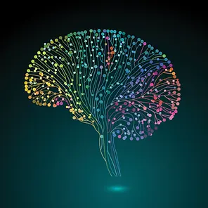 colourful depiction of brain neuroconnectivity