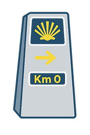 totem que marca los kms en el camino