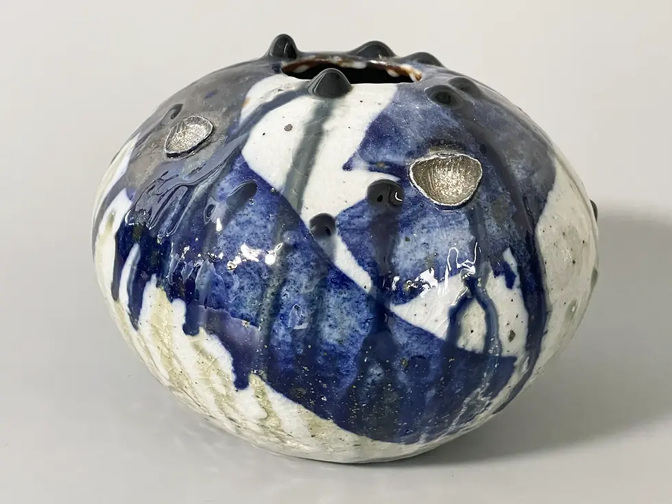 Miniature : Vase bleu en céramique | Takashi Baba