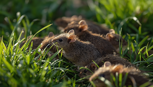 Photorealistic image of rats, high quality realistic photograph, rats in natural environme