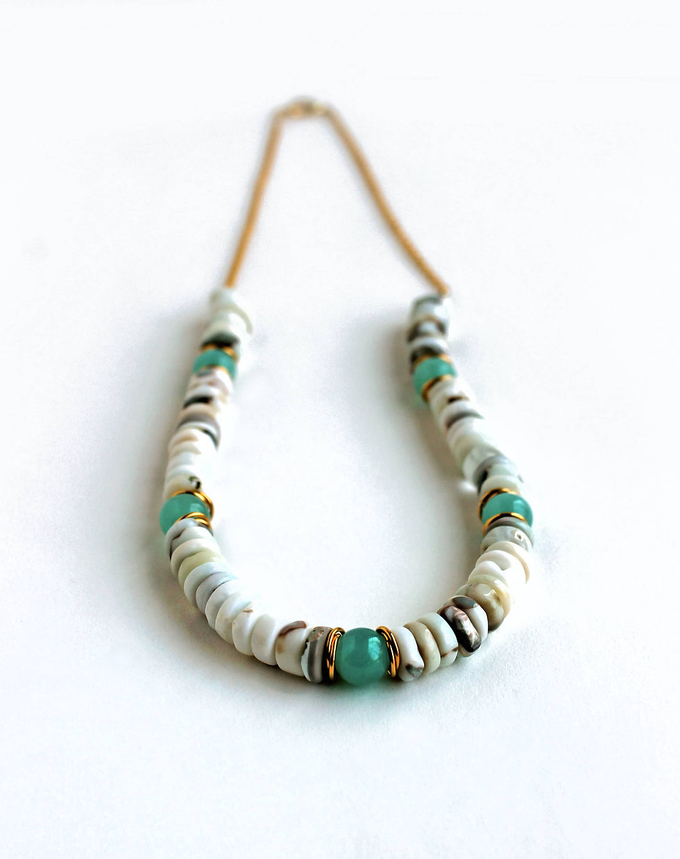 Opal and amazonite statement necklace