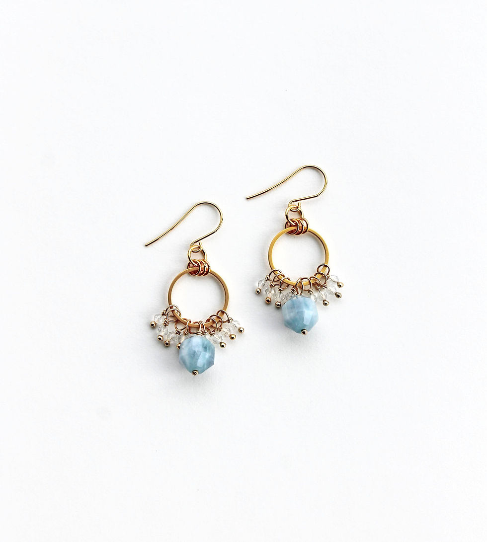 Thumbnail: Aquamarine Light Blue Earrings
