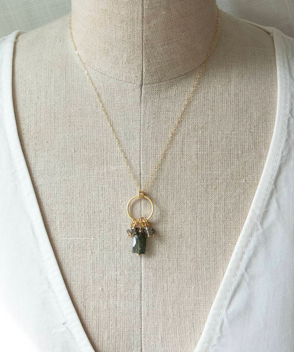 Labradorite Circle Necklace