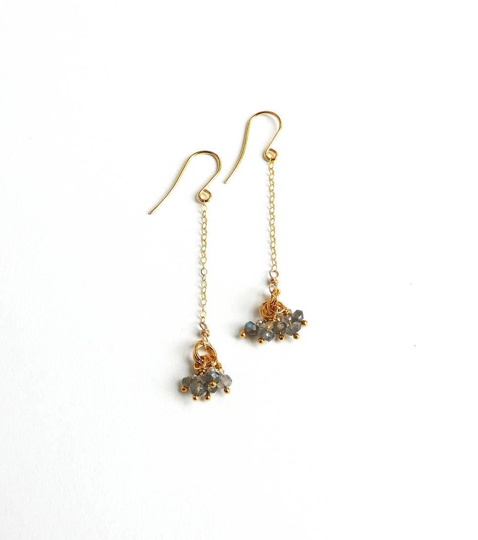 Thumbnail: Long Labradorite Earrings