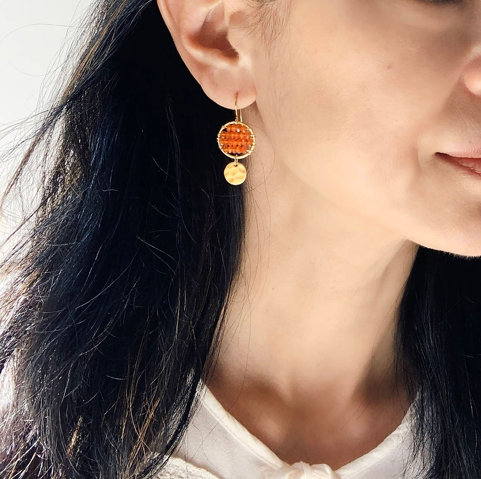 Orange and Gold Earrings