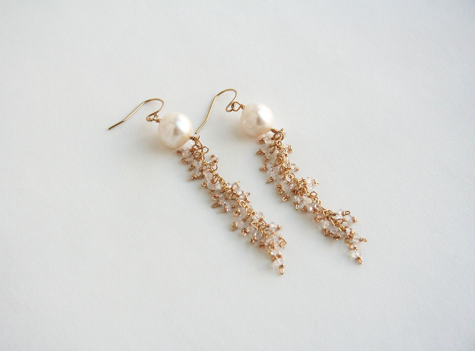 Thumbnail: Crystal Quartz Pearl Earrings