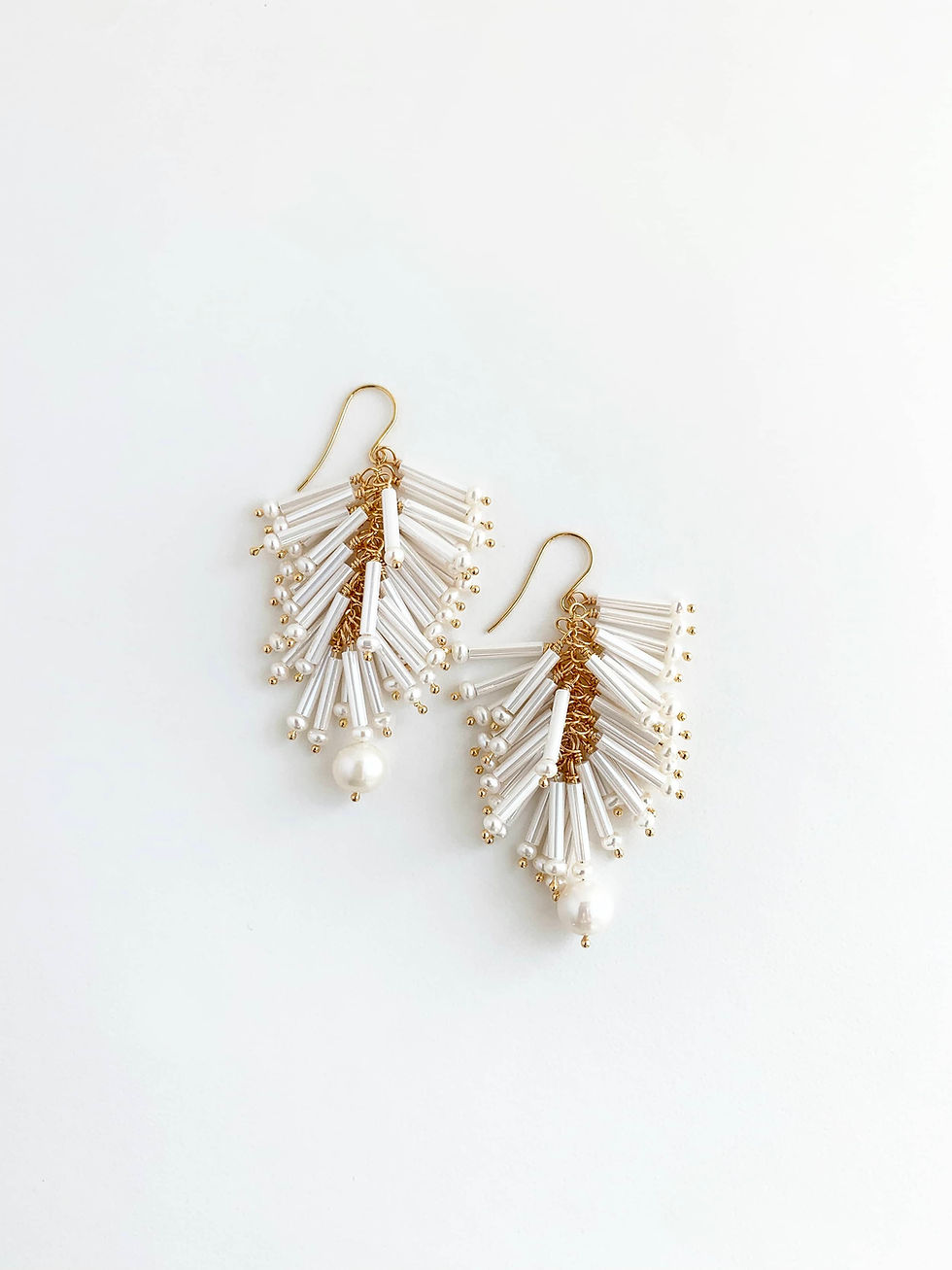Thumbnail: Long Pearl and Seed Bead Earrings | Laura Stark Designs