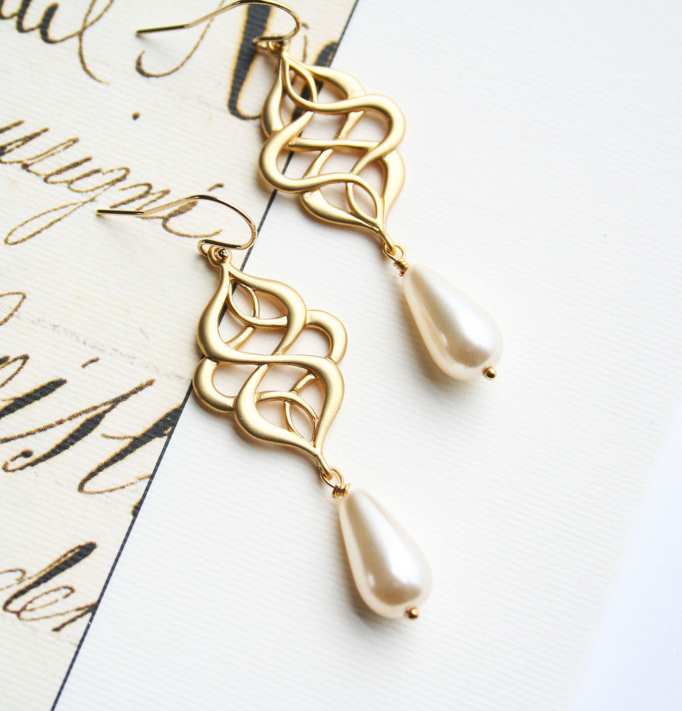 Teardrop Glass Pearl Earring