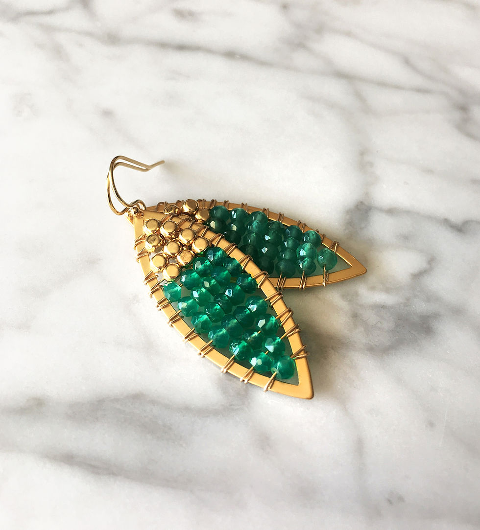 Thumbnail: Green Gemstone Earrings