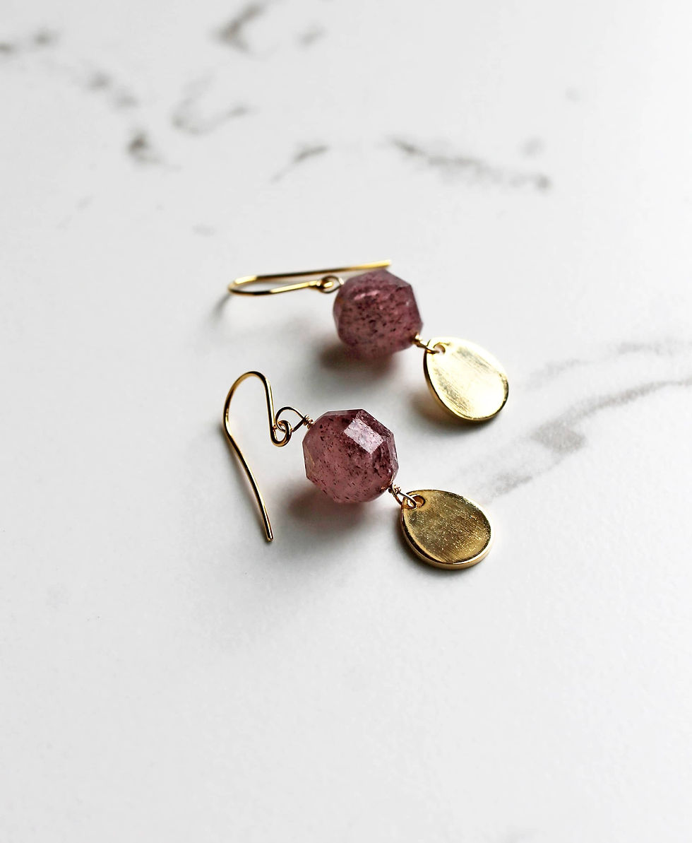 Thumbnail: Petite Pink Gemstone Earrings