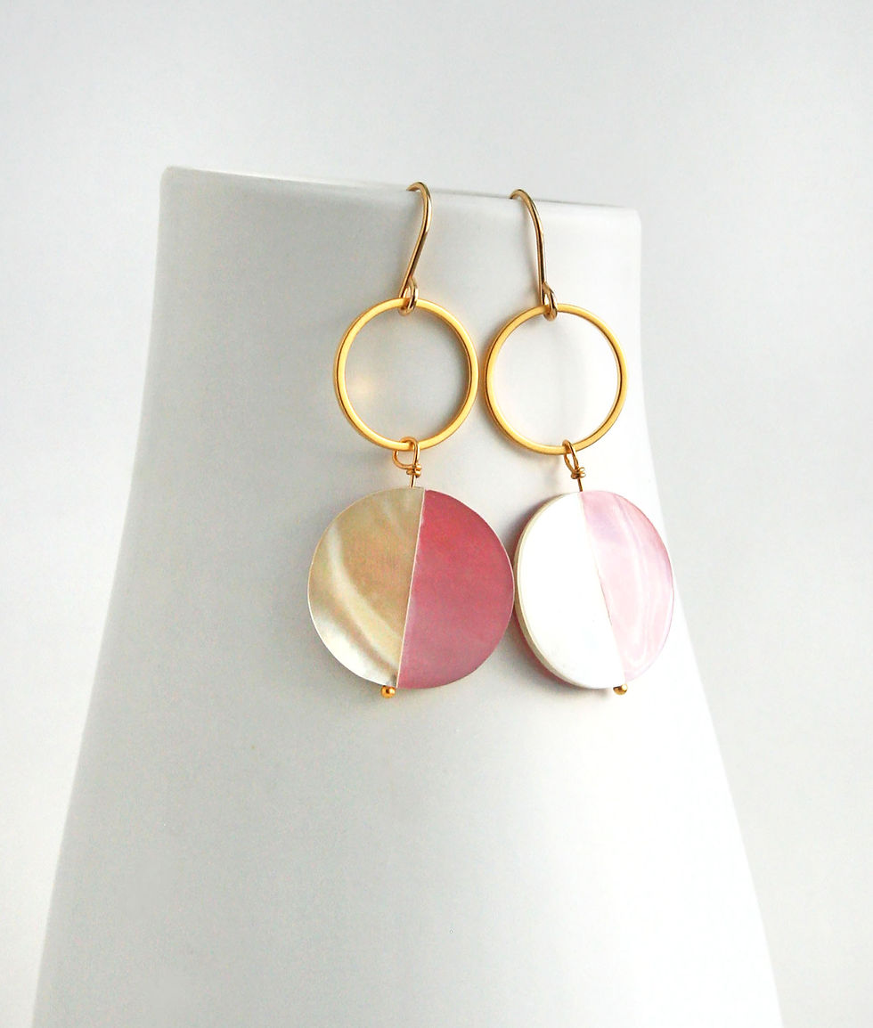 Thumbnail: Pink Mother of Pearl Earrings