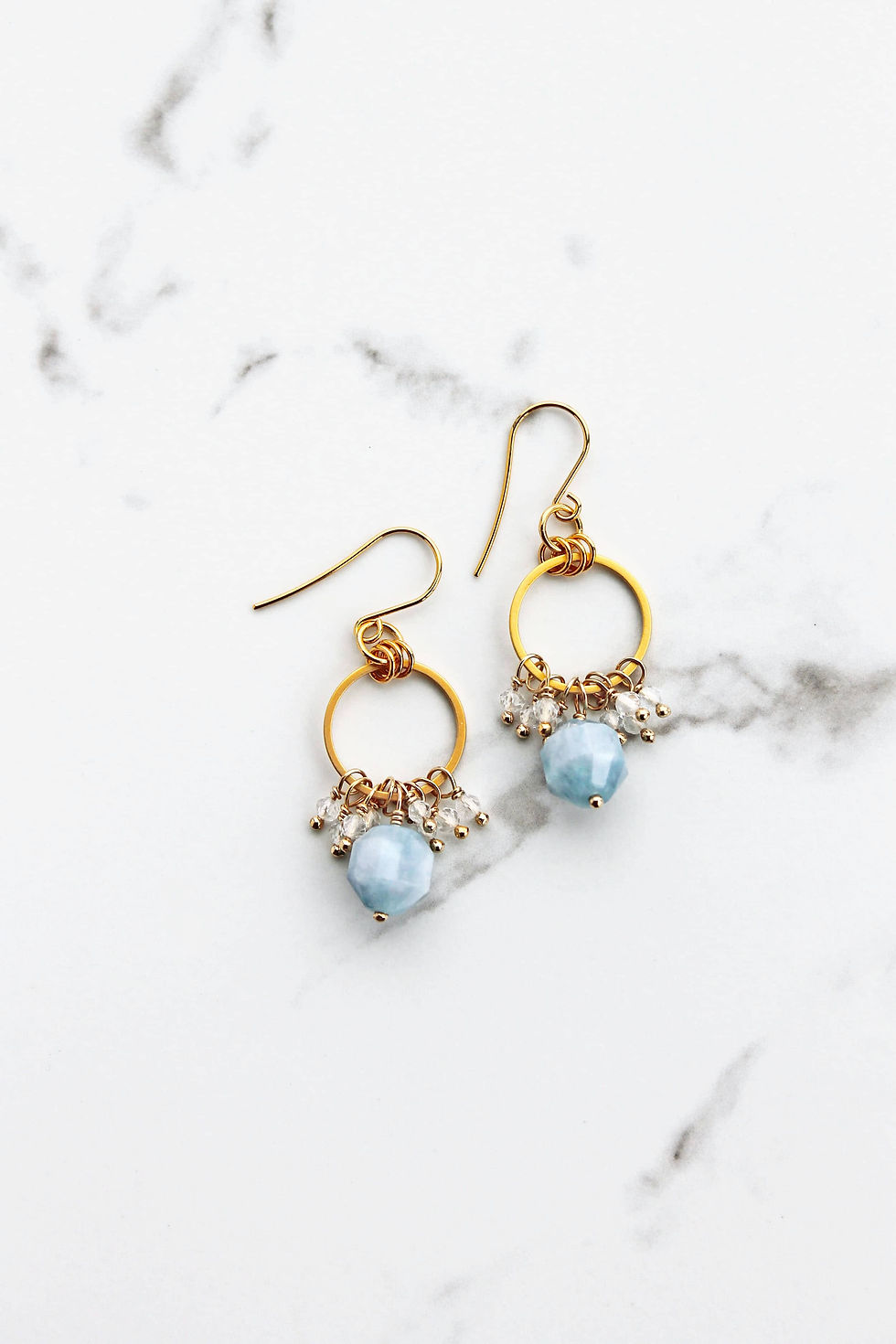 Thumbnail: Aquamarine Blue Earrings