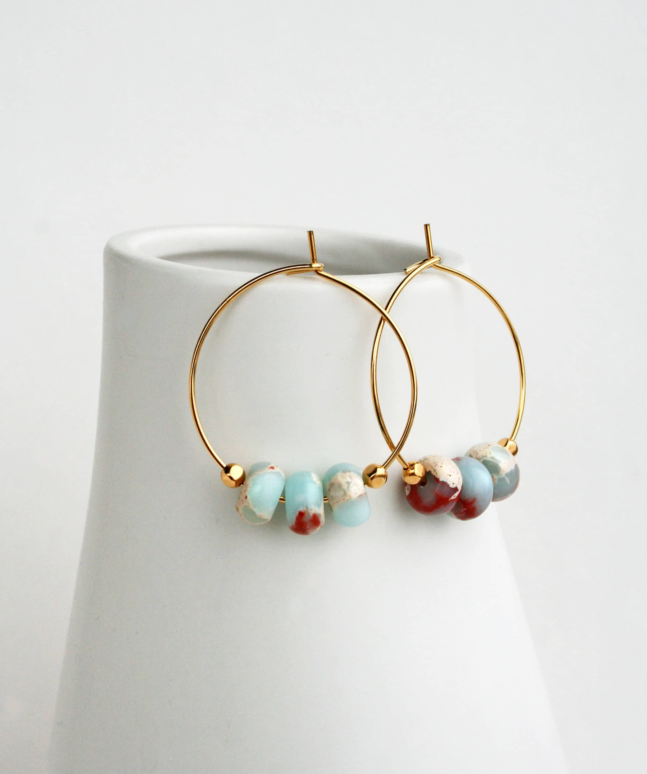 light blue hoop earrings