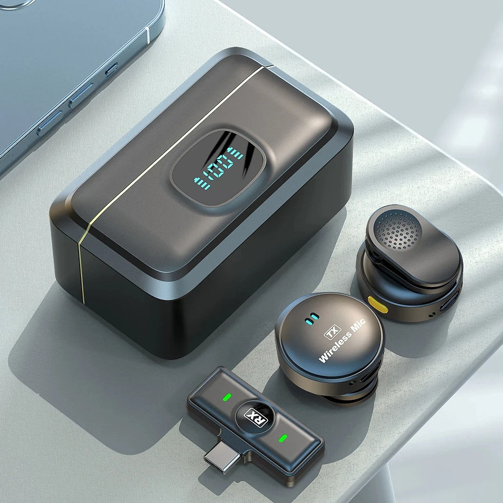 Miniatura: Microfone de lapela sem fio 2.4G com ventosa magnética ClipPro