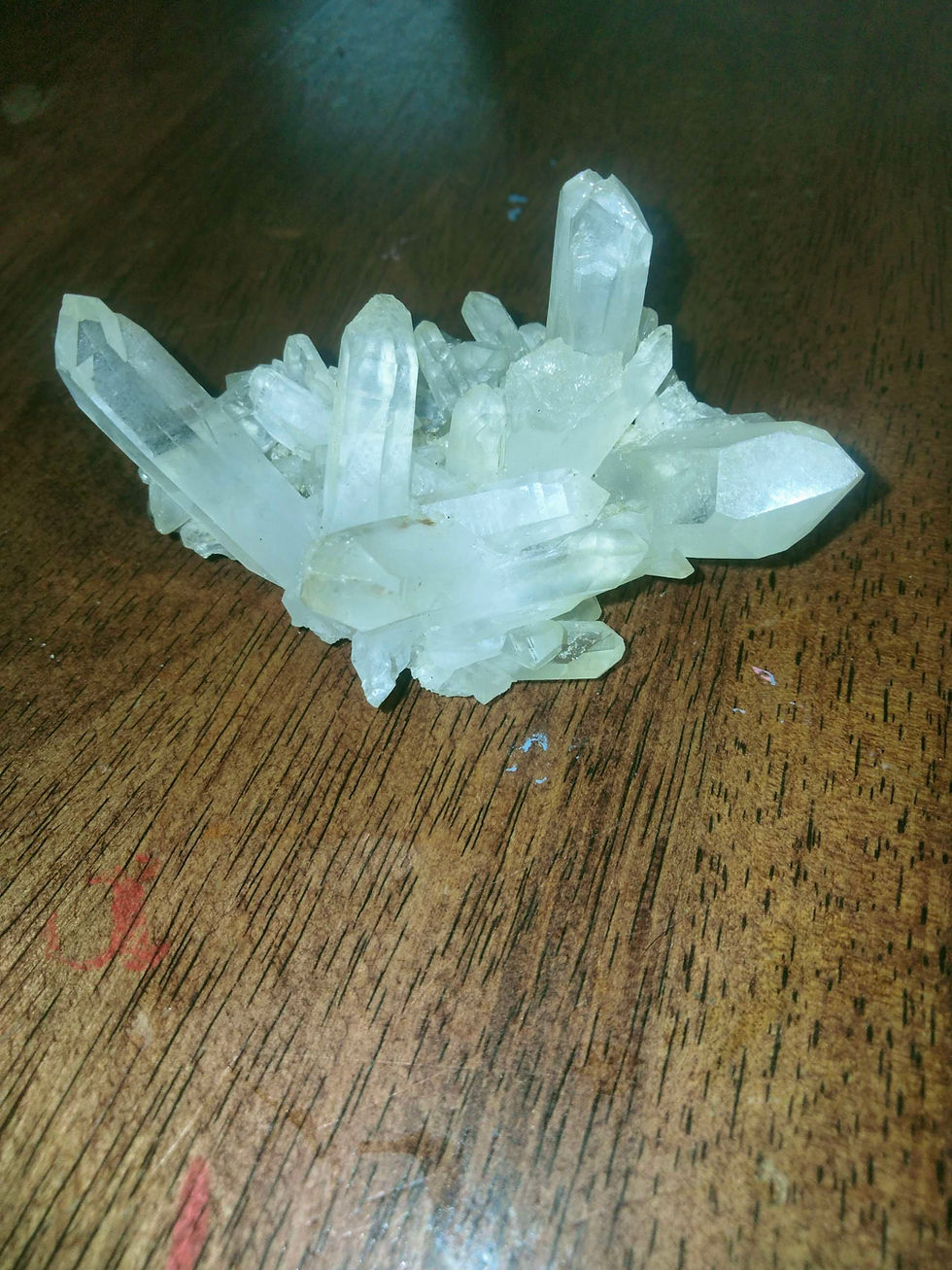 Thumbnail: Clear quartz raw crystal cluster, clear quartz druzy geode, amethyst braclet