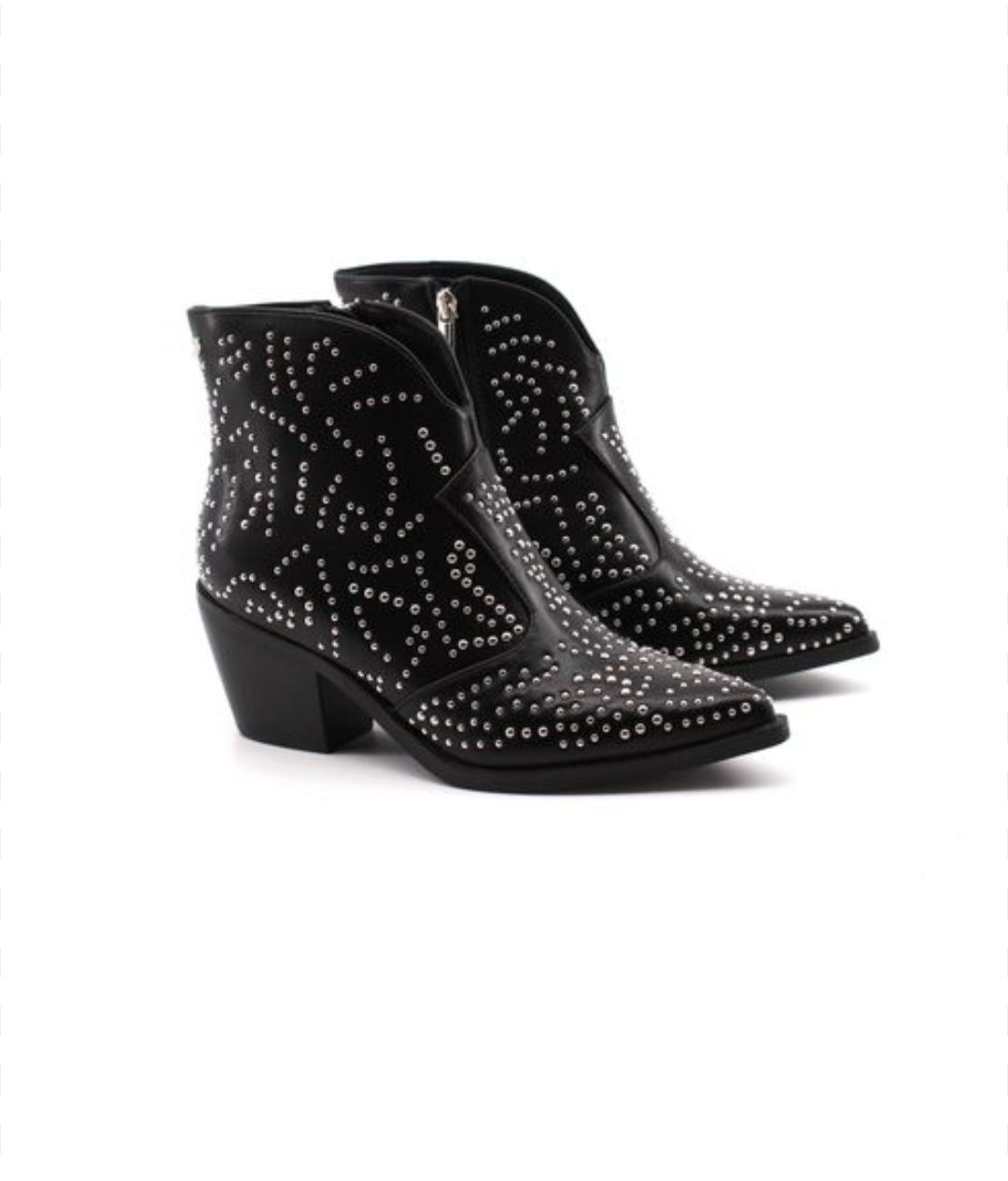 Tex stivaletto in pelle nero con borchie