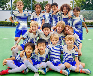 Les Bleuets FC kids football team in Stanley