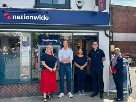 Hitchin MP celebrates newly-refurbished Nationwide branch