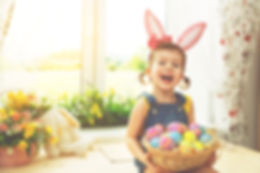 Girl with Basket of Easter Eggs