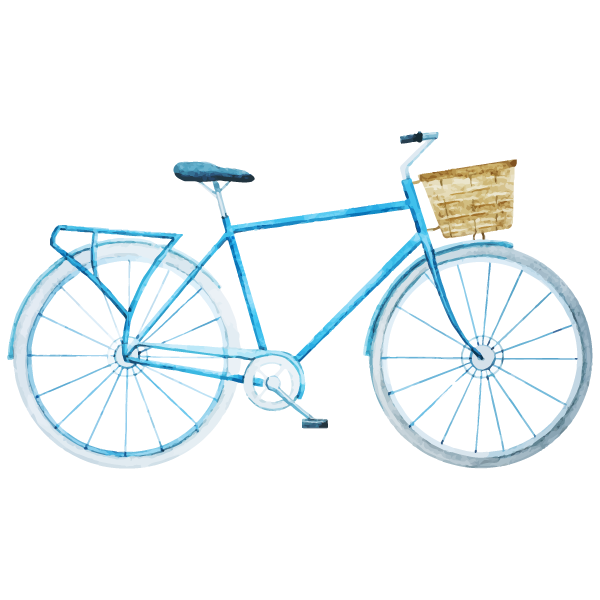Blue bicycle illustration