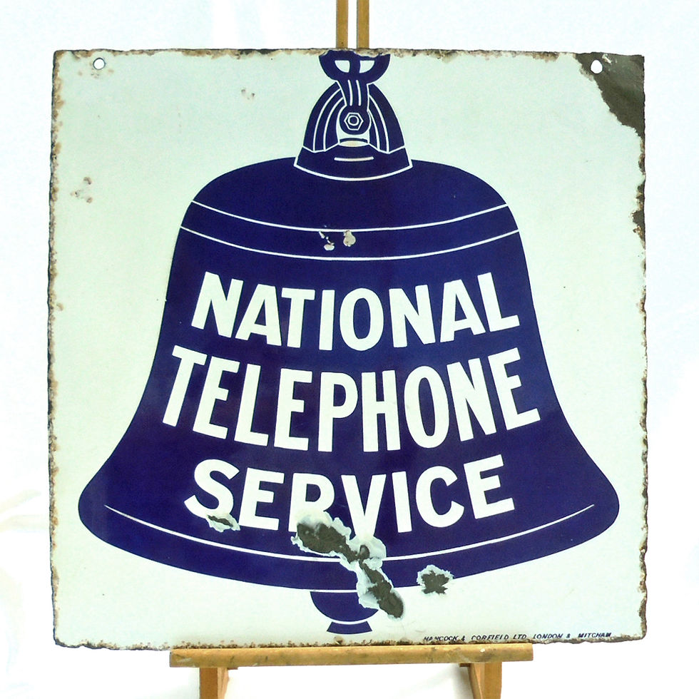 Antique enamel sign National Telephone Service