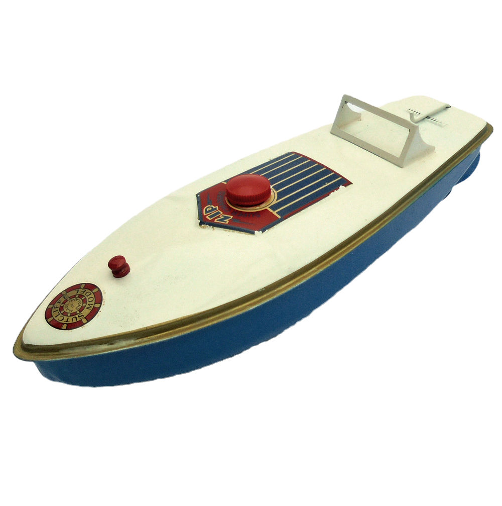 Sutcliffe tinplate clockwork boat ZIP