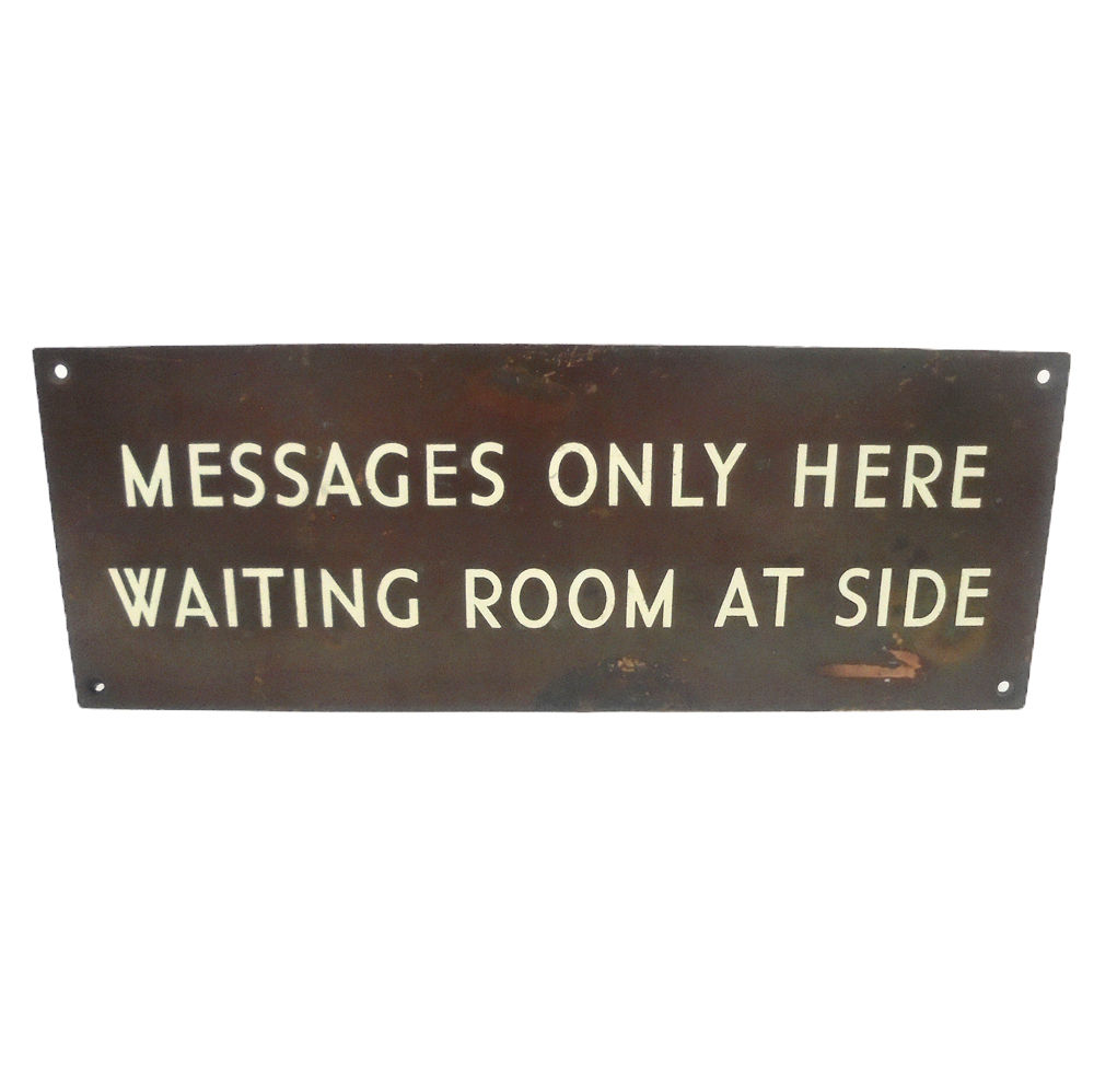 Bronze and enamel sign