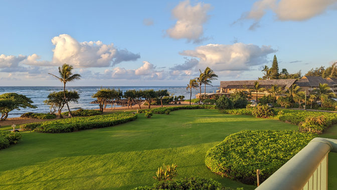 Our amazing view from our balcony at Waipouli Beach Resort.