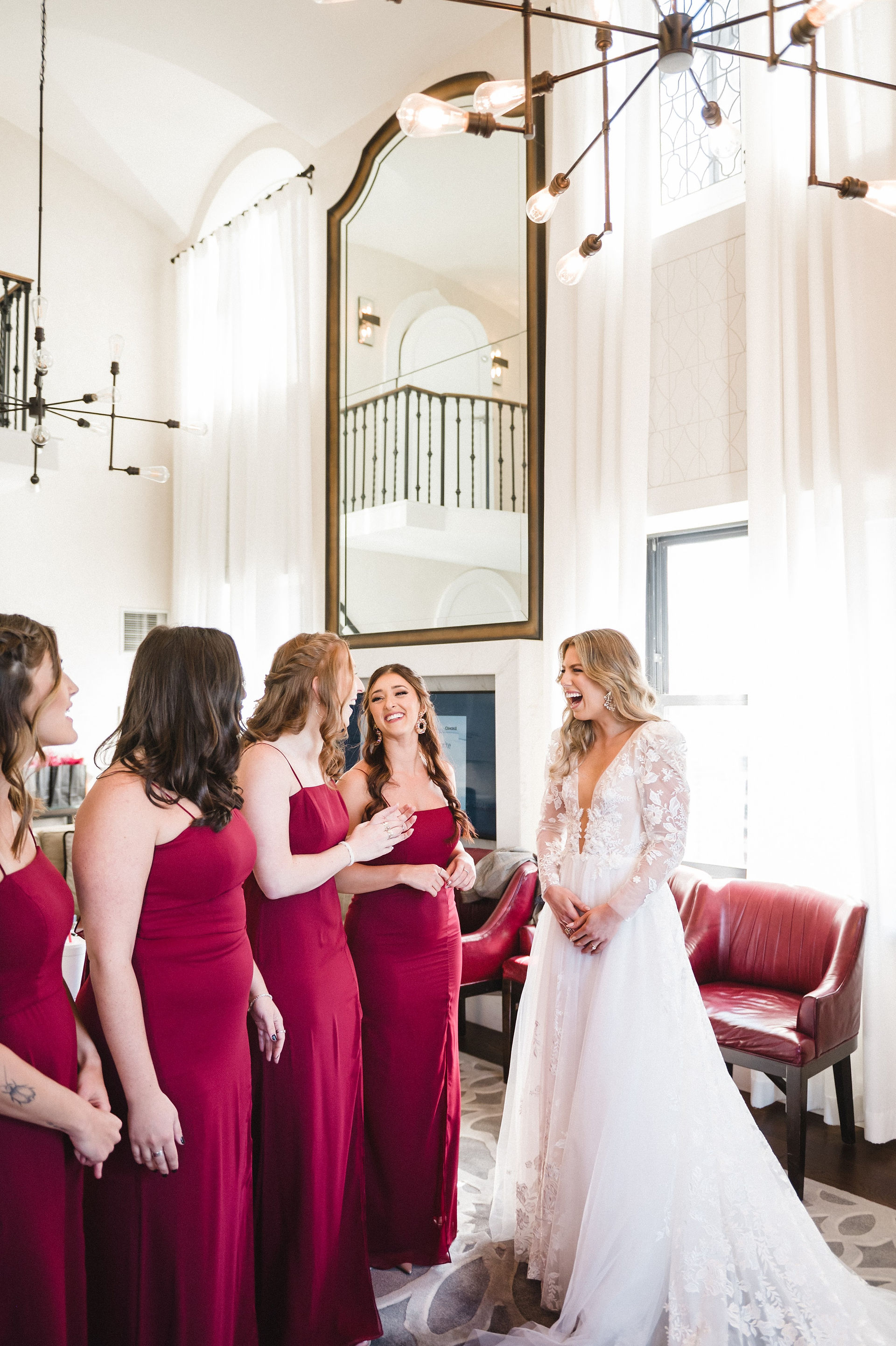Bride's reveal to bridesmaids