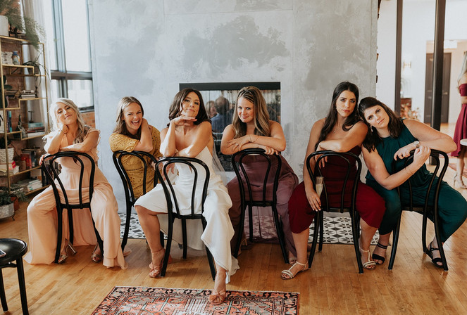 Bridal party posing