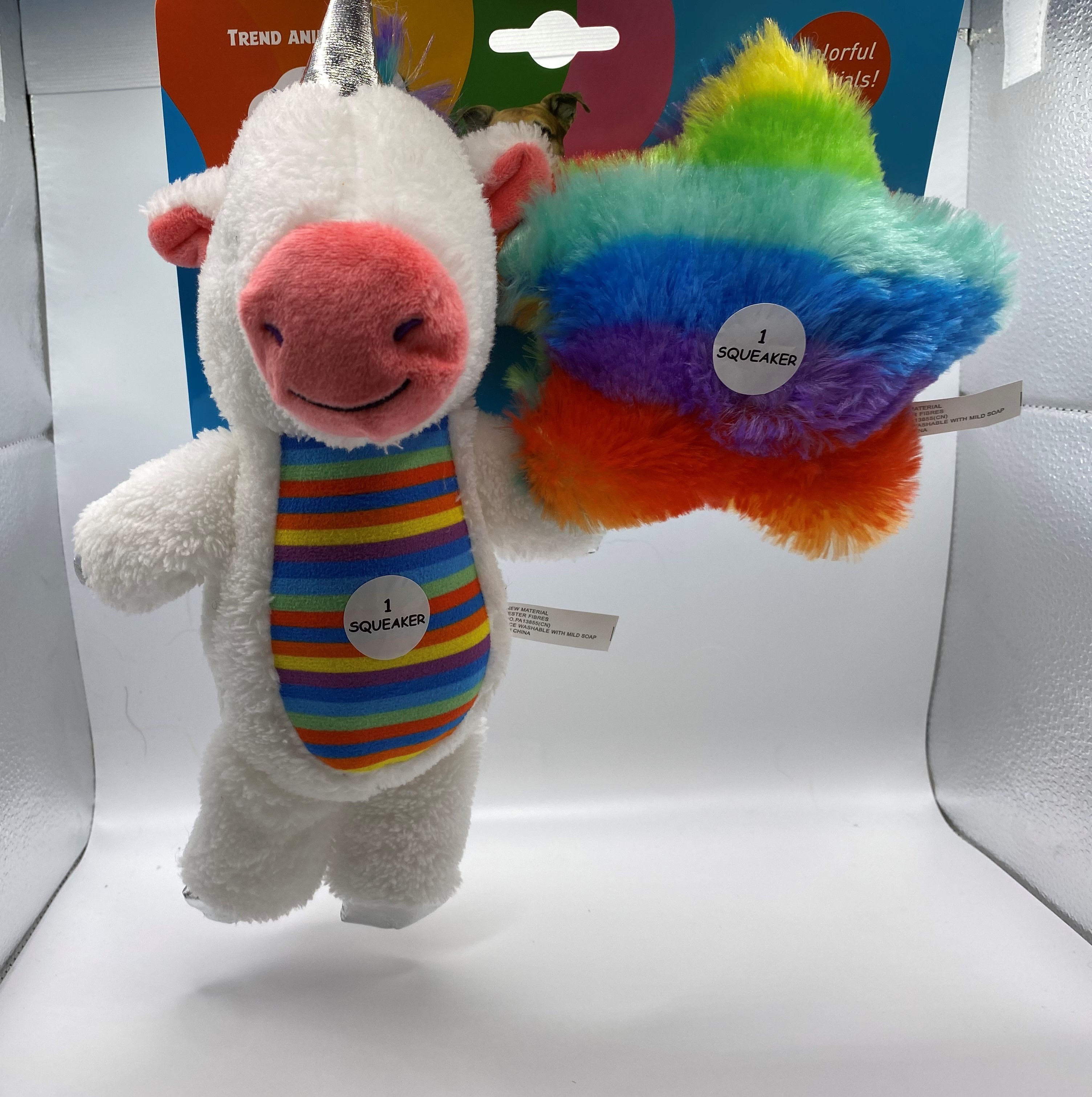 Unicorn Tribe Cow w/ Star Squeaker 2 Piece Set