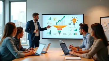 Mentor orientando equipe de startup em reunião de estratégia