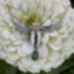 bee pendant with rutilated quartz and tourmaline briolette
