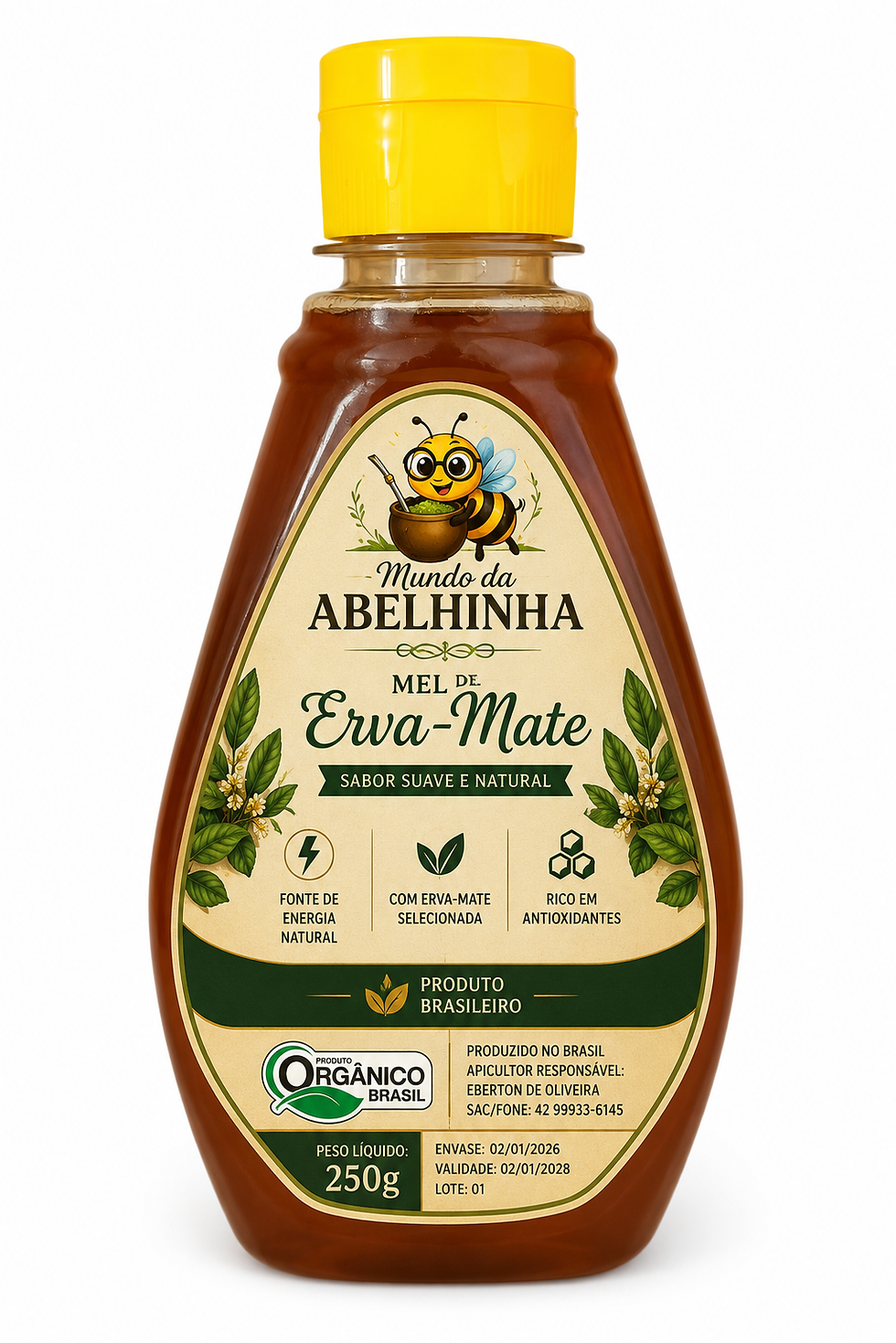 Miniatura: Mel orgânico de Erva-mate 