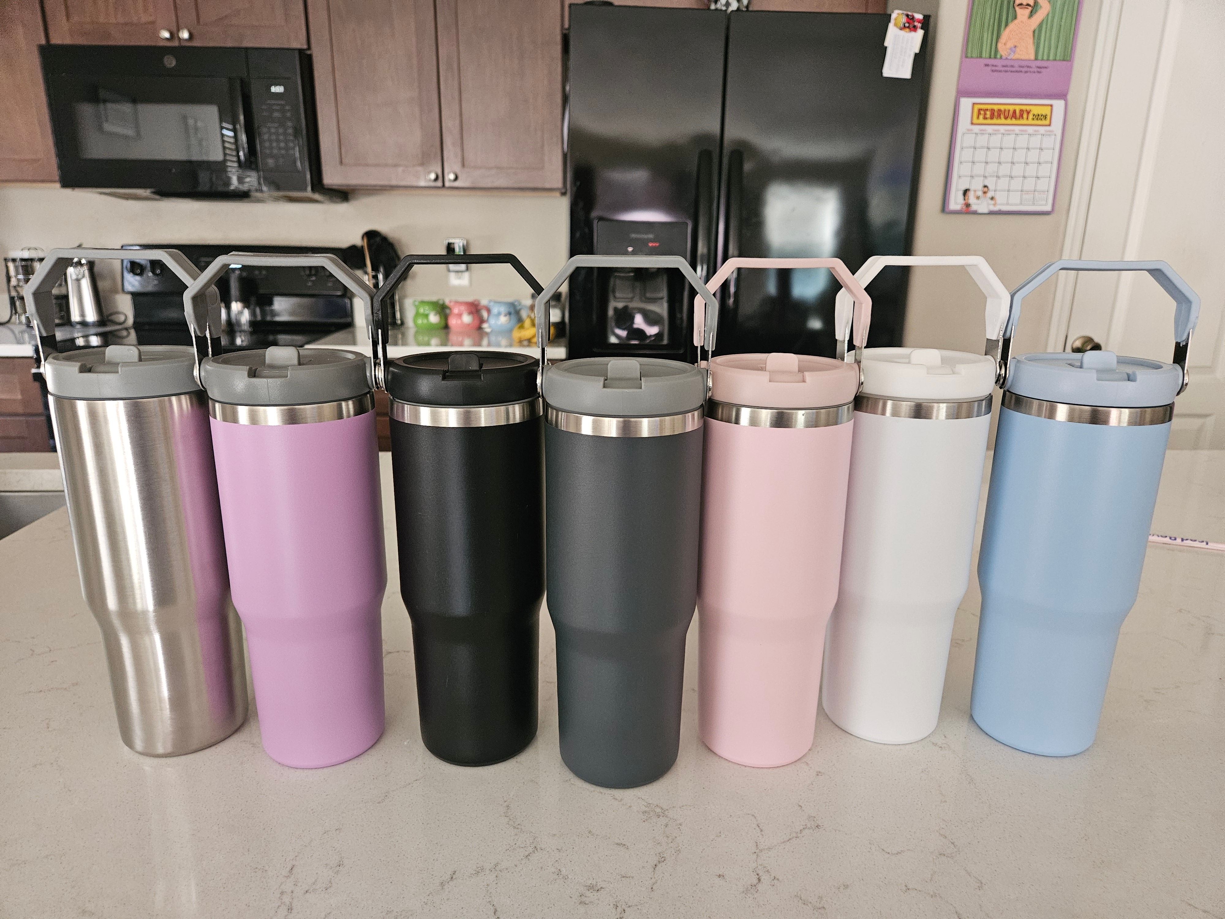 30 oz Tumbler with Flip Straw Leak Proof