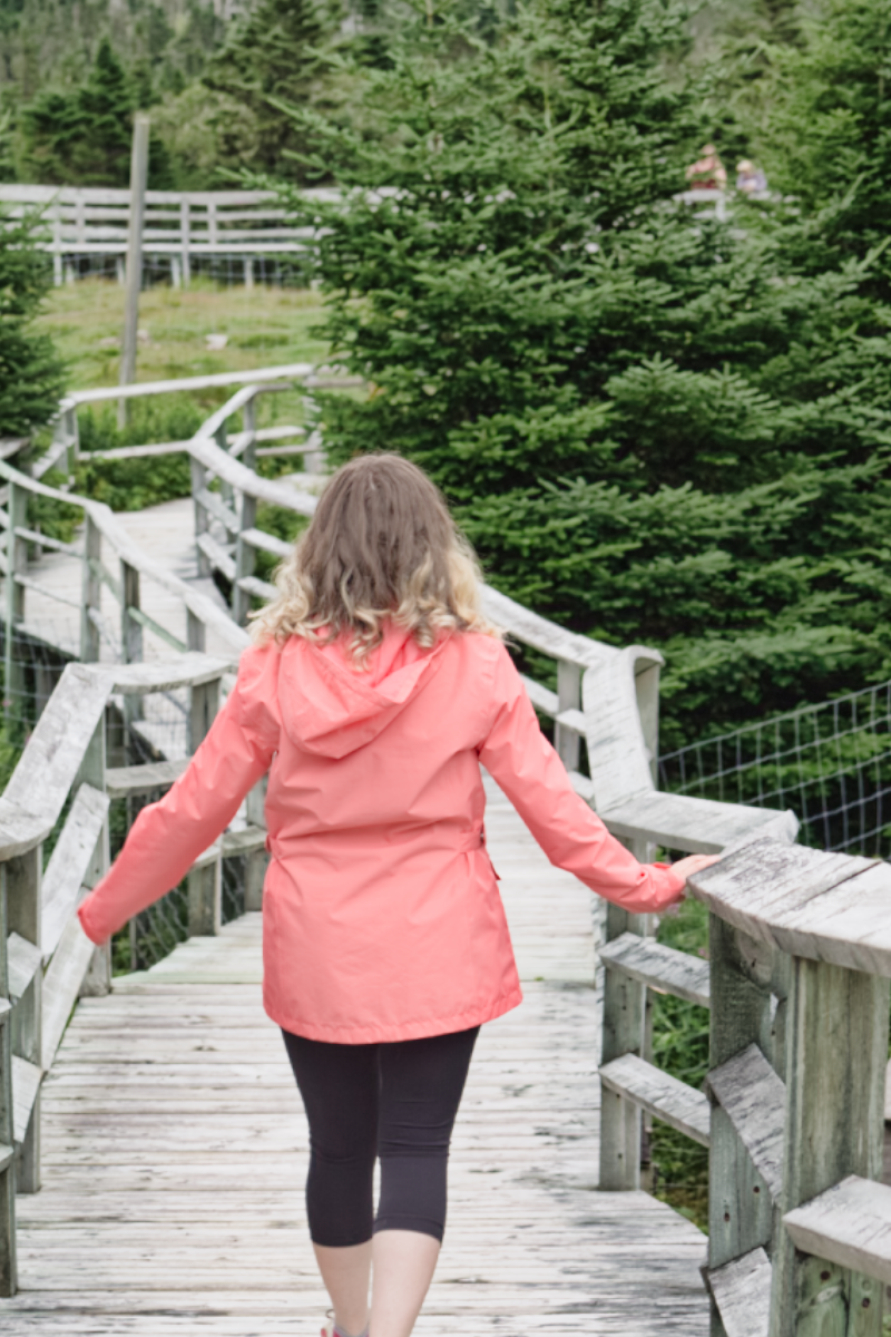 Girl on trail at Salmonier Nature Park, Newfoundland & Labrador