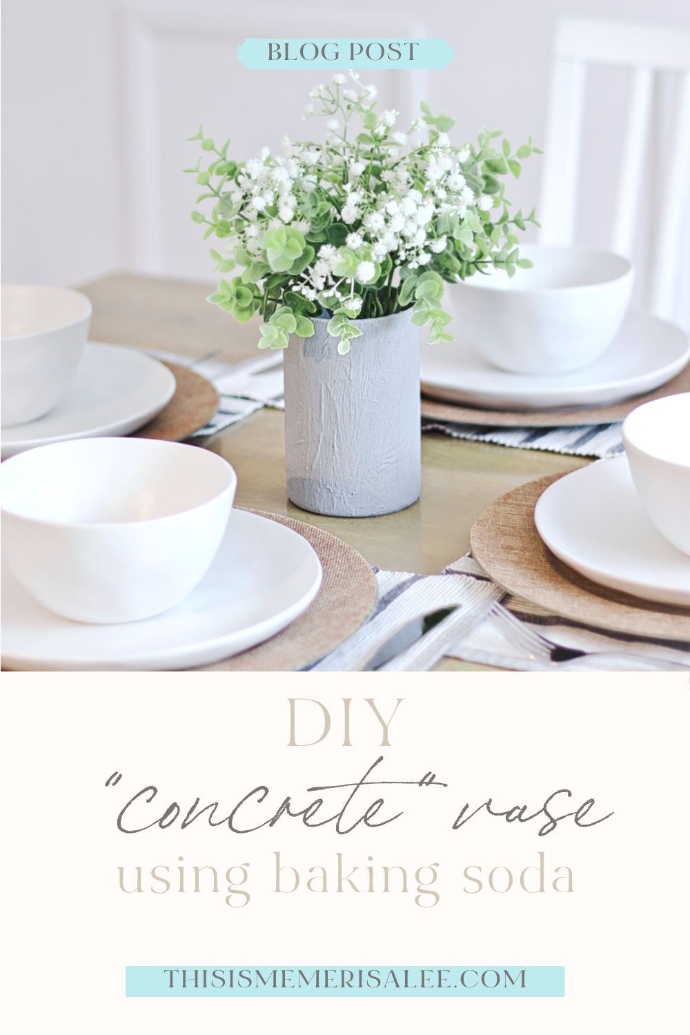 DIY baking soda paint vase transformation
