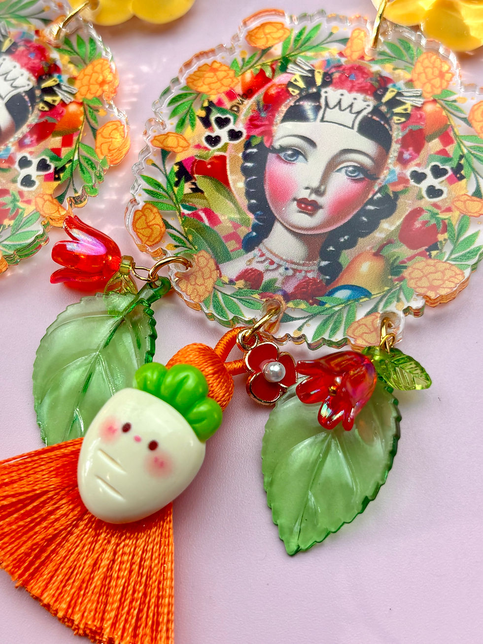 Miniature : Boucles d’oreilles XL “Divine Patronne” – Fairy Kitsch Bohème