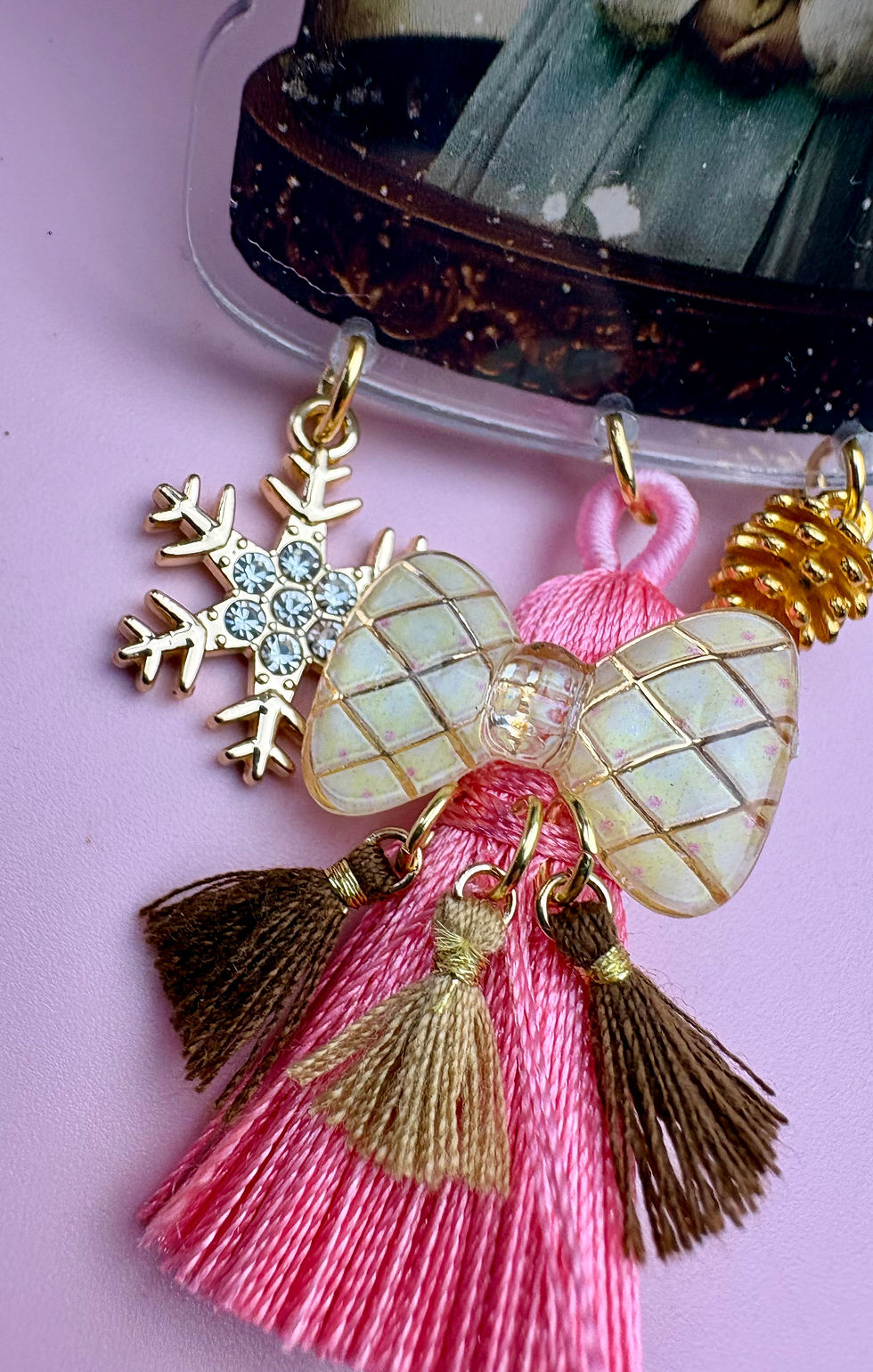 Miniature : Broche XXL « J'ai des amis qui viennent sans sonner » -rétro vintage féerique