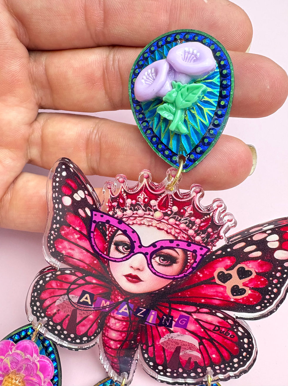 Miniature : Pin’s Fairy Kitsch Bohème – You Are Amazing – Pièce Unique Statement 