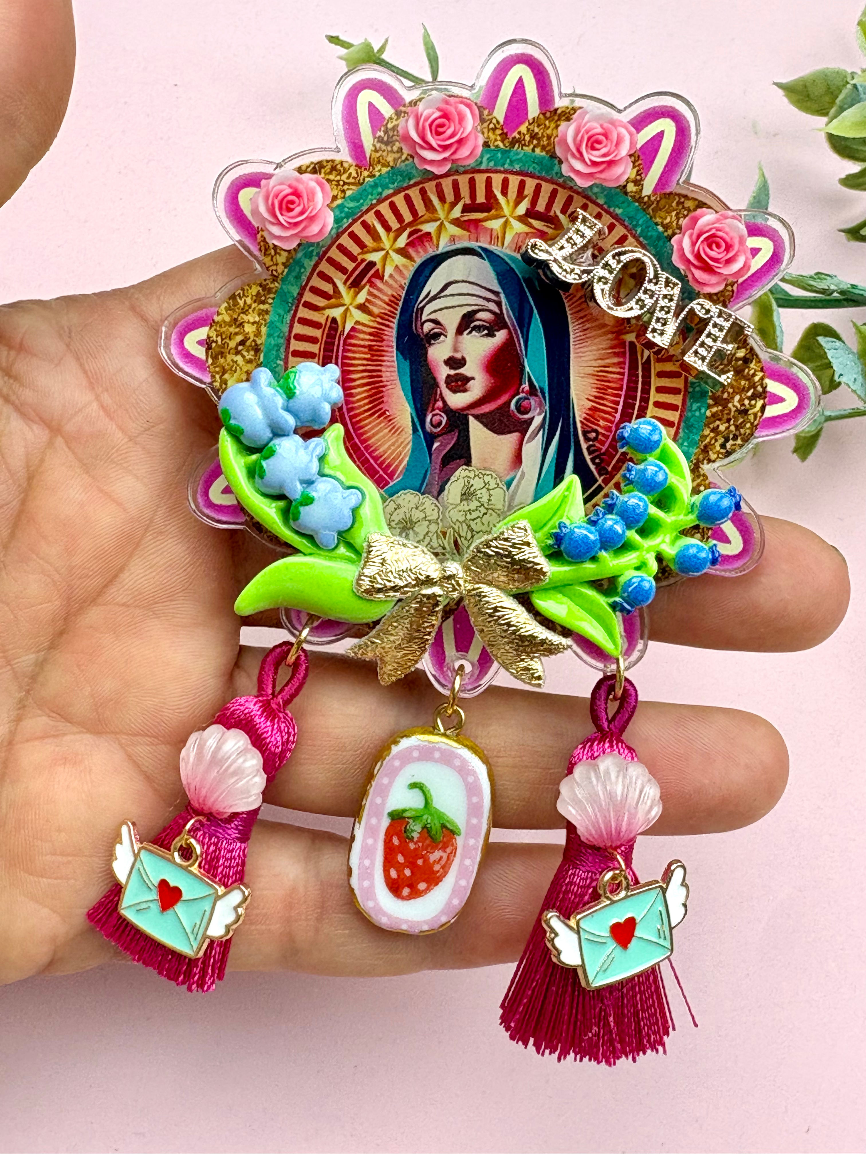 Broche XL “Illuminée” – Kitsch Sacré vierge Bohème Rétro49