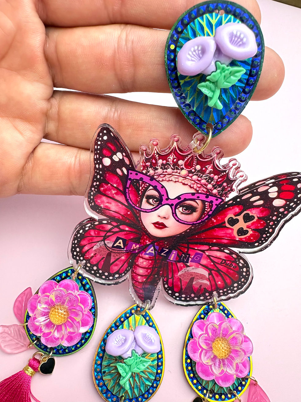 Miniature : Pin’s Fairy Kitsch Bohème – You Are Amazing – Pièce Unique Statement 