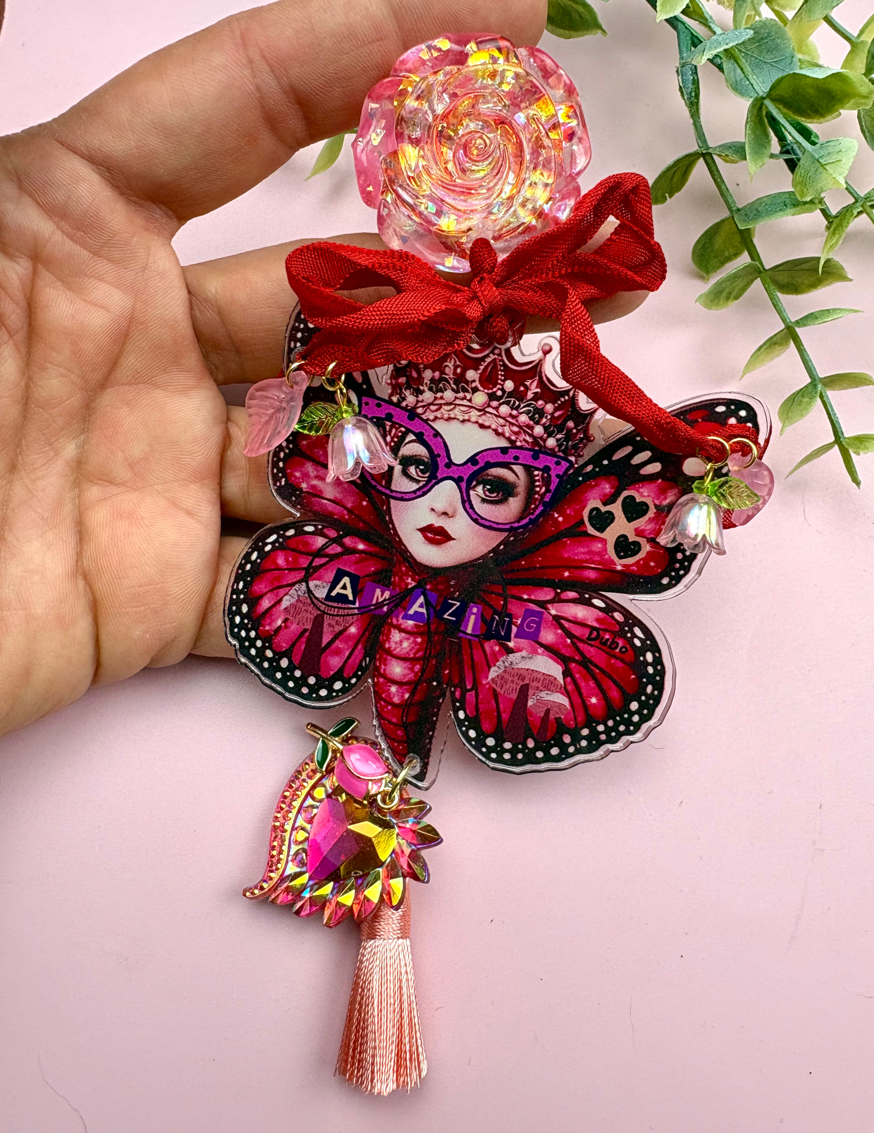 Pin’s XL Éclosion Fatale –  acrylique bijou Fairy Kitsch Bohème 
