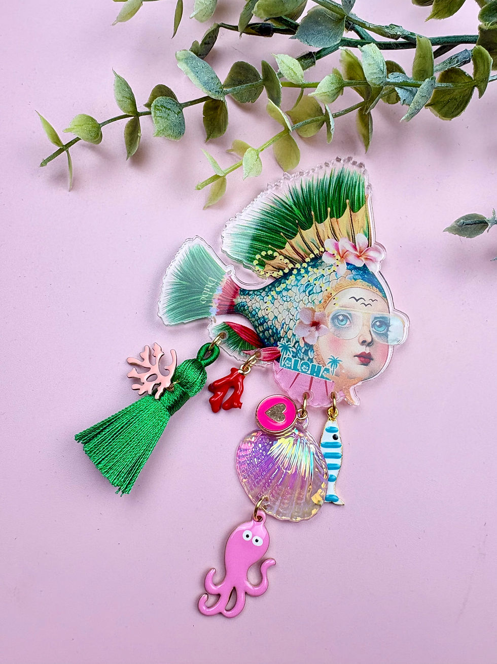 Miniature : Broche Aloha – Bijou Fairy Kitsch Bohème Tropical Statement