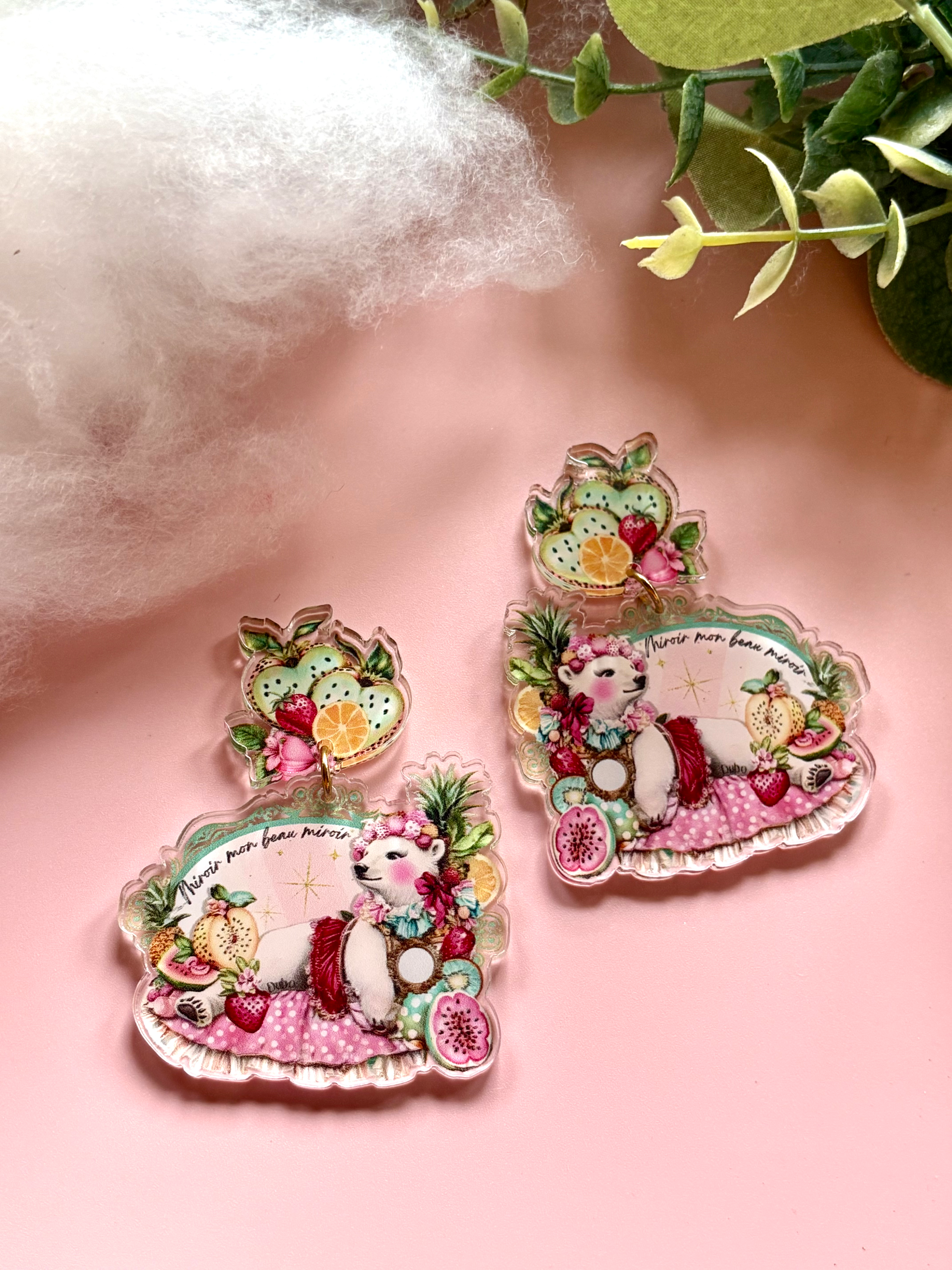 Magic Mirror MINIS – Boucles d’oreilles acrylique kitsch fairy tropical pop